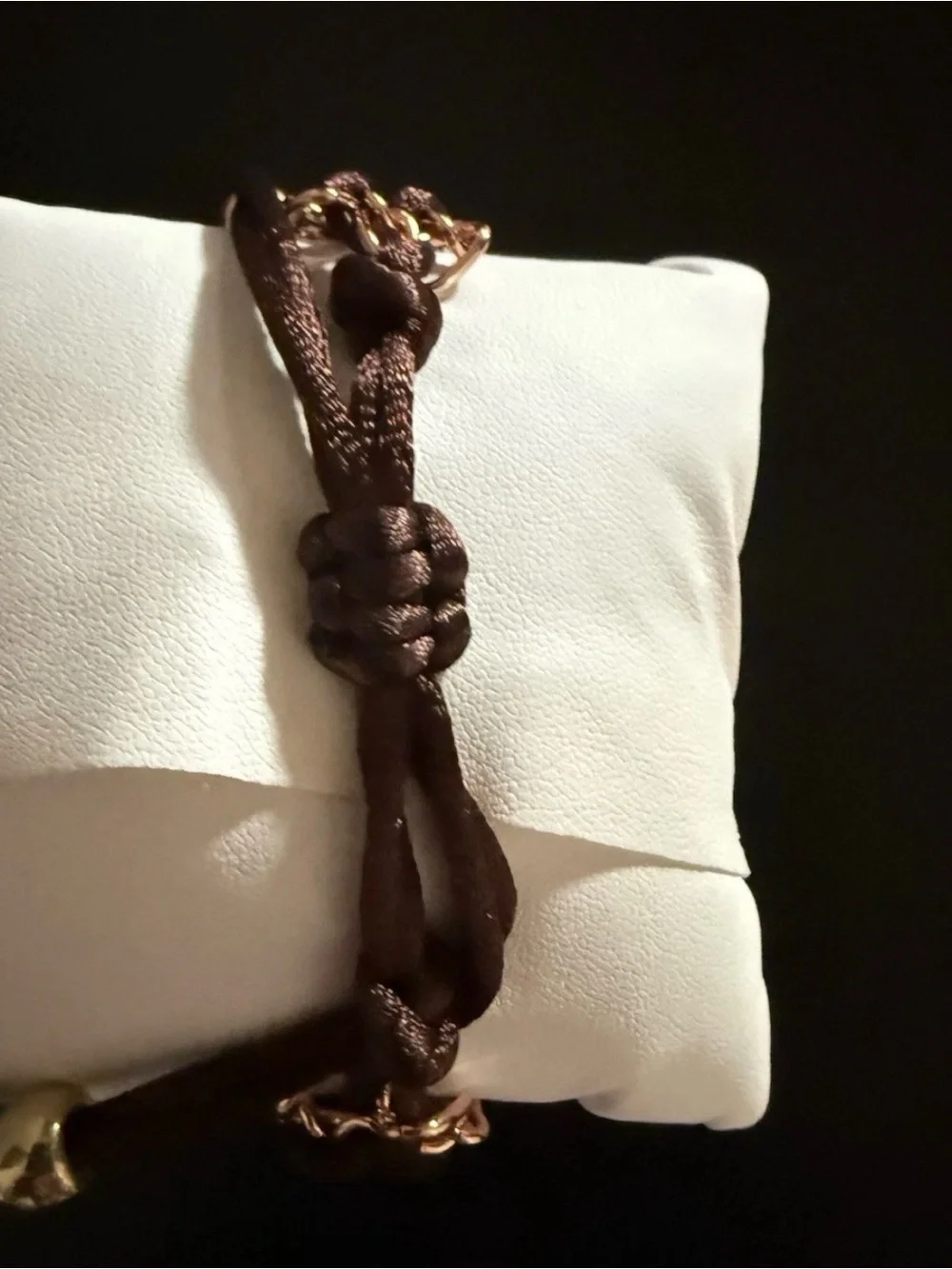 Montres Prestige Rose Gold Brown Braided Chain Watch